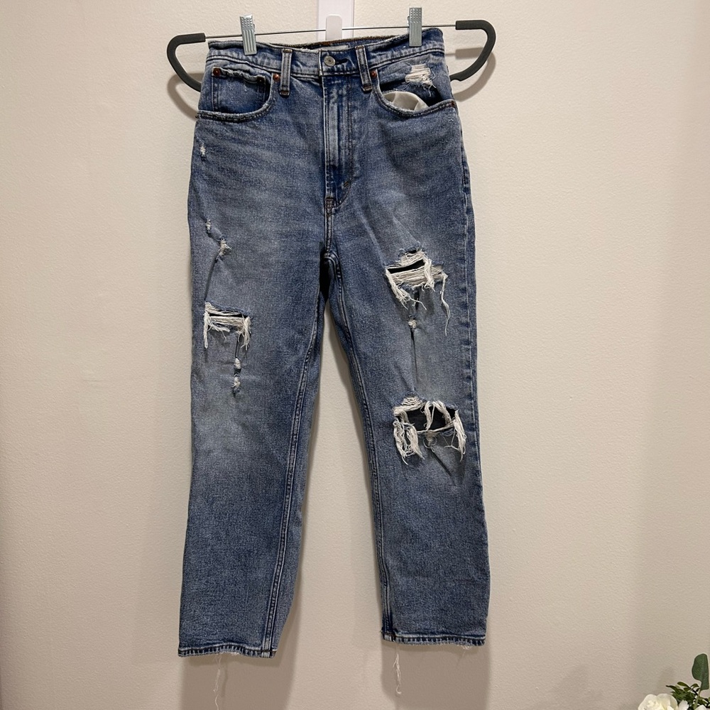 Abercrombie ultra high rise ankle straight curve love jeans